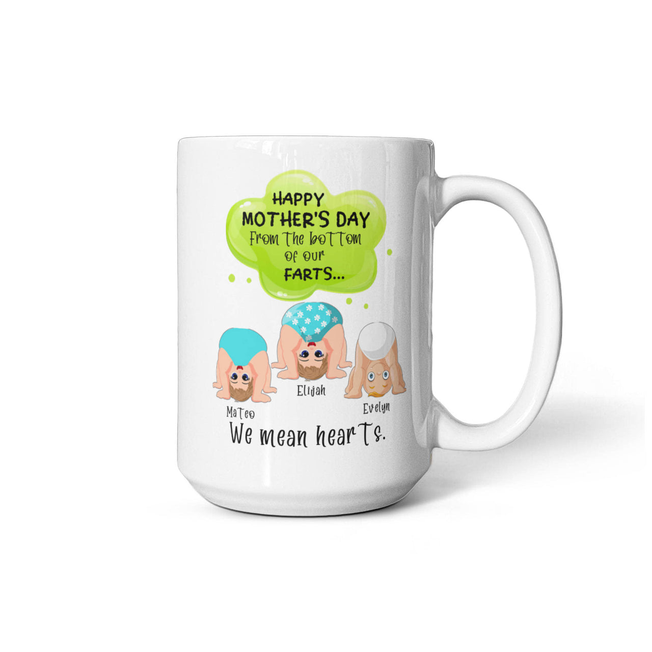 Funny White Ceramic Photo for Mom - Mother's Day Gift - From the Bottom of Our Hearts