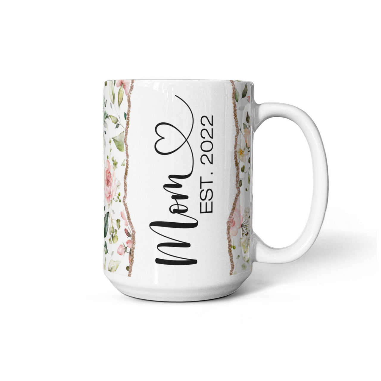 Personalized White Ceramic Mug for Mom - Mother's Day Gift - Mom EST.