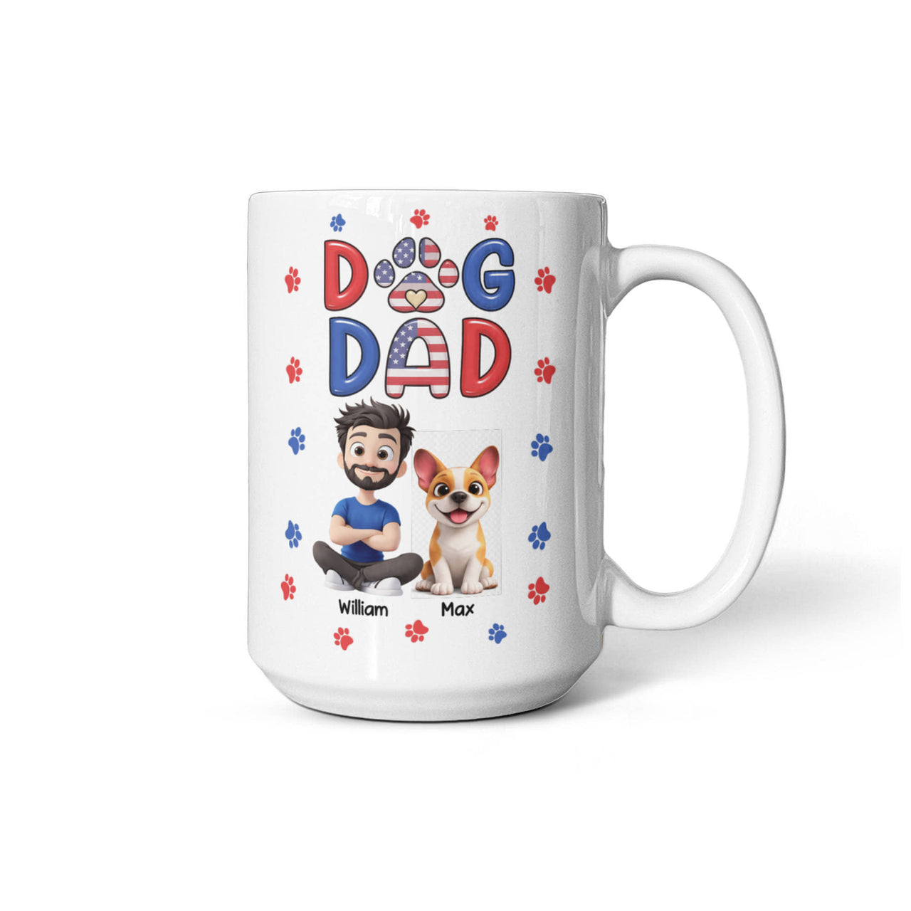 White Ceramic Mug 11 oz & 15 oz - Dog Dad