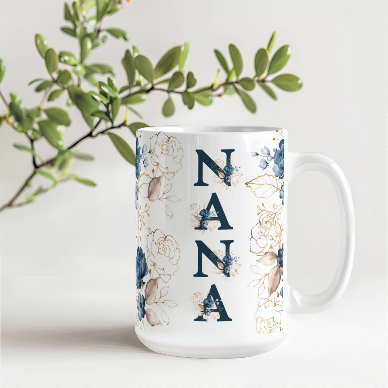 White Ceramic Mug for Grandma - Mother's Day Gift - Nana