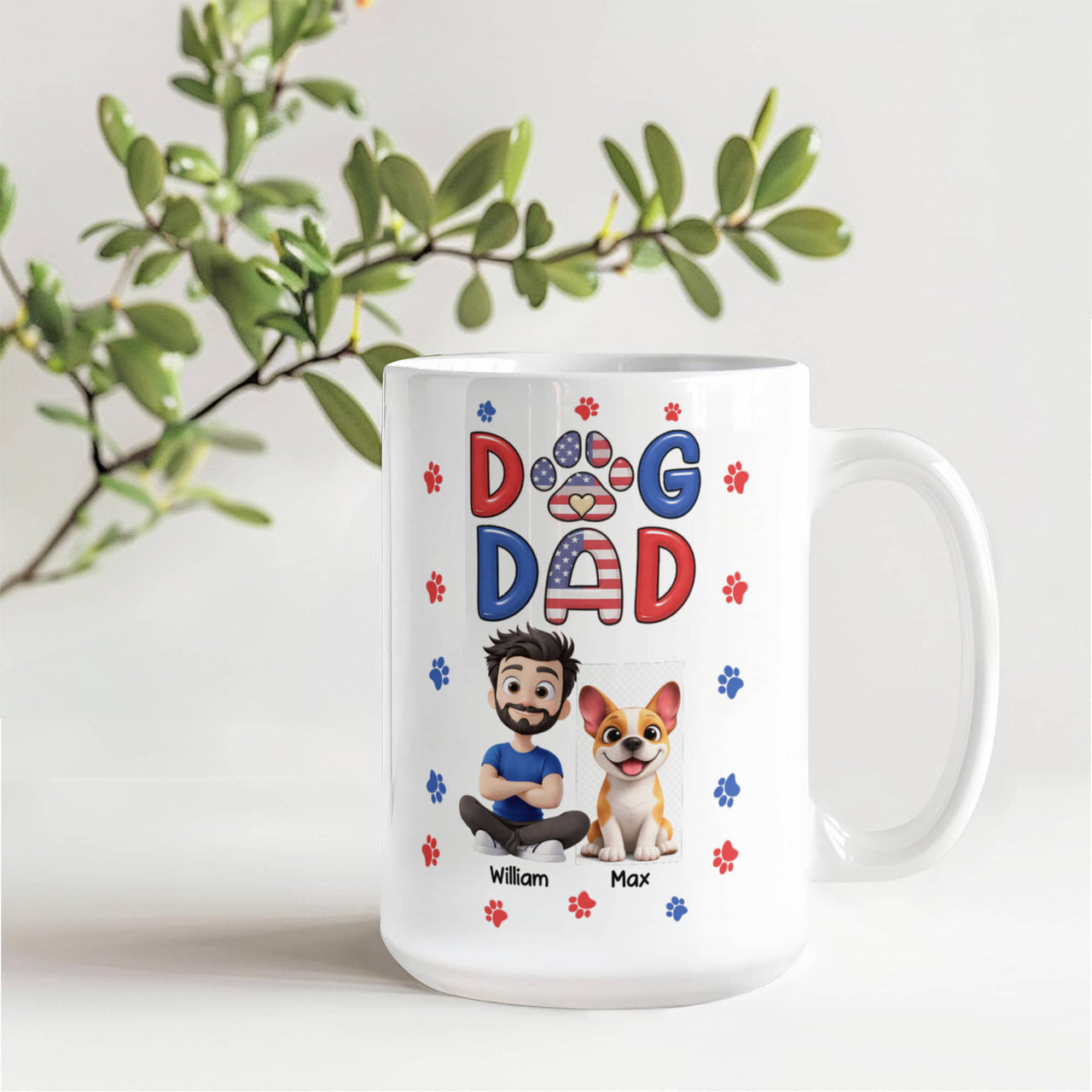 White Ceramic Mug 11 oz & 15 oz - Dog Dad