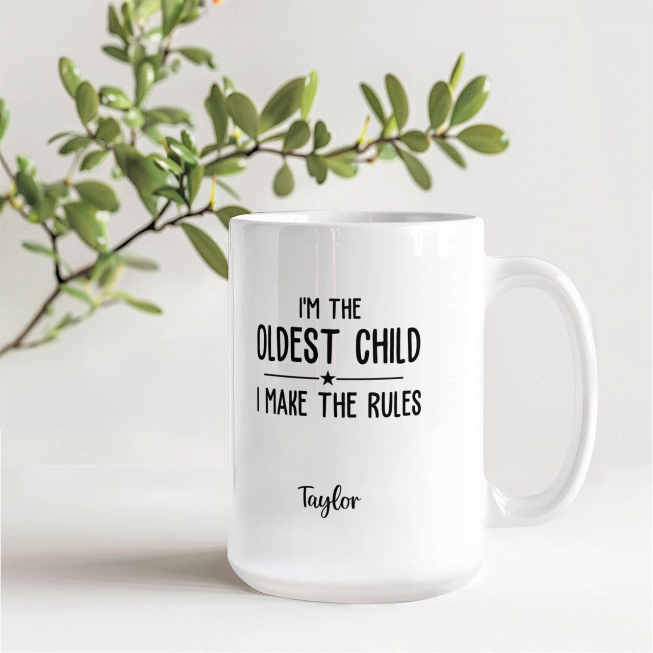 White Ceramic Mug - I'm the Oldest Child