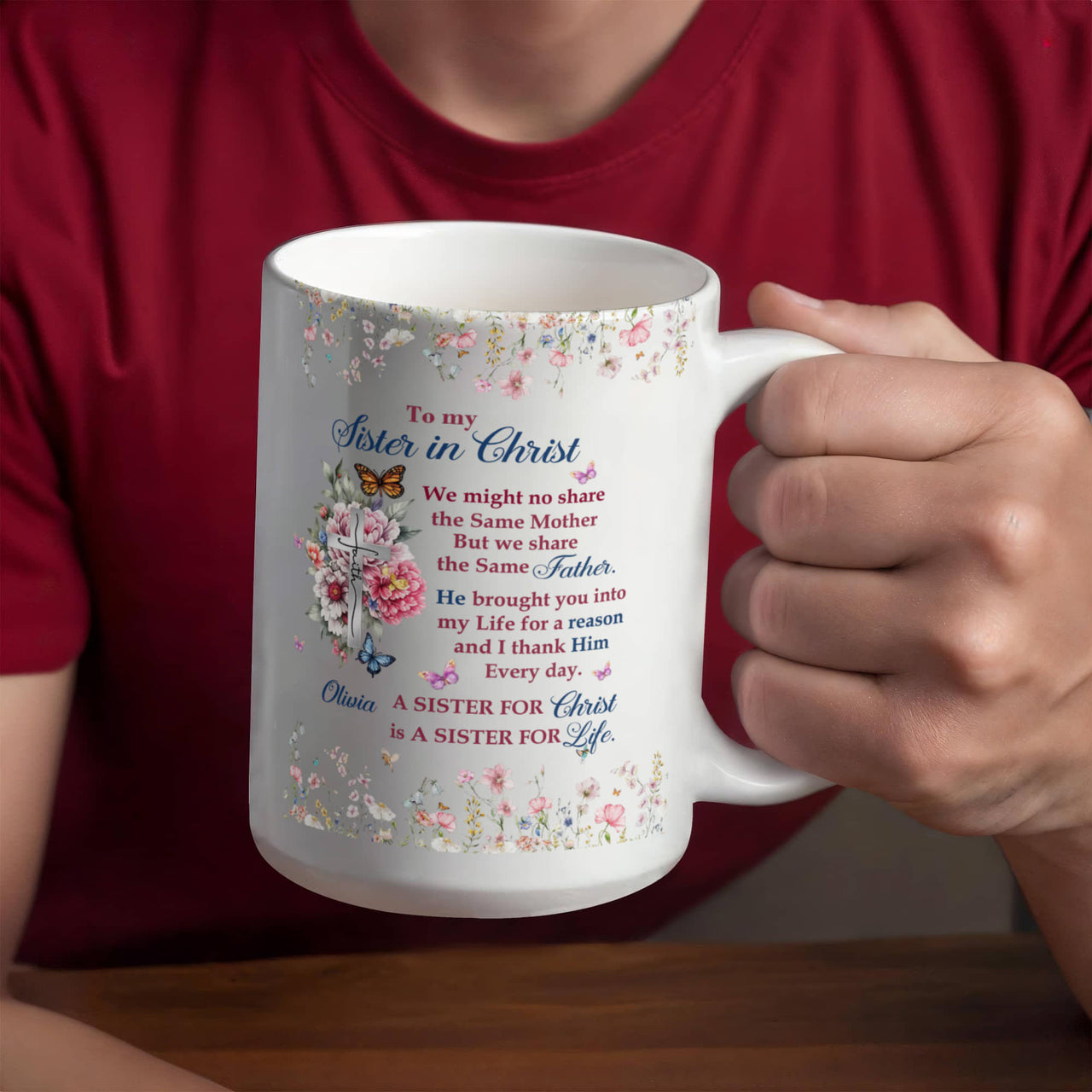 White Ceramic Mug - Sister in Christ