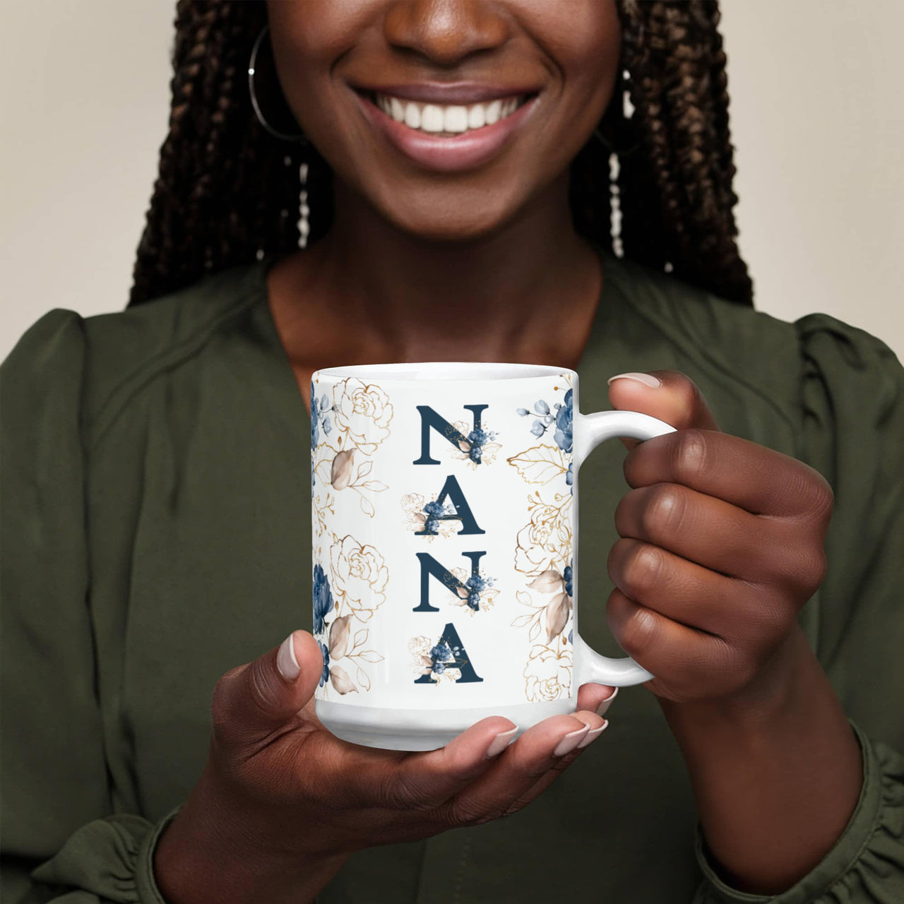 White Ceramic Mug for Grandma - Mother's Day Gift - Nana