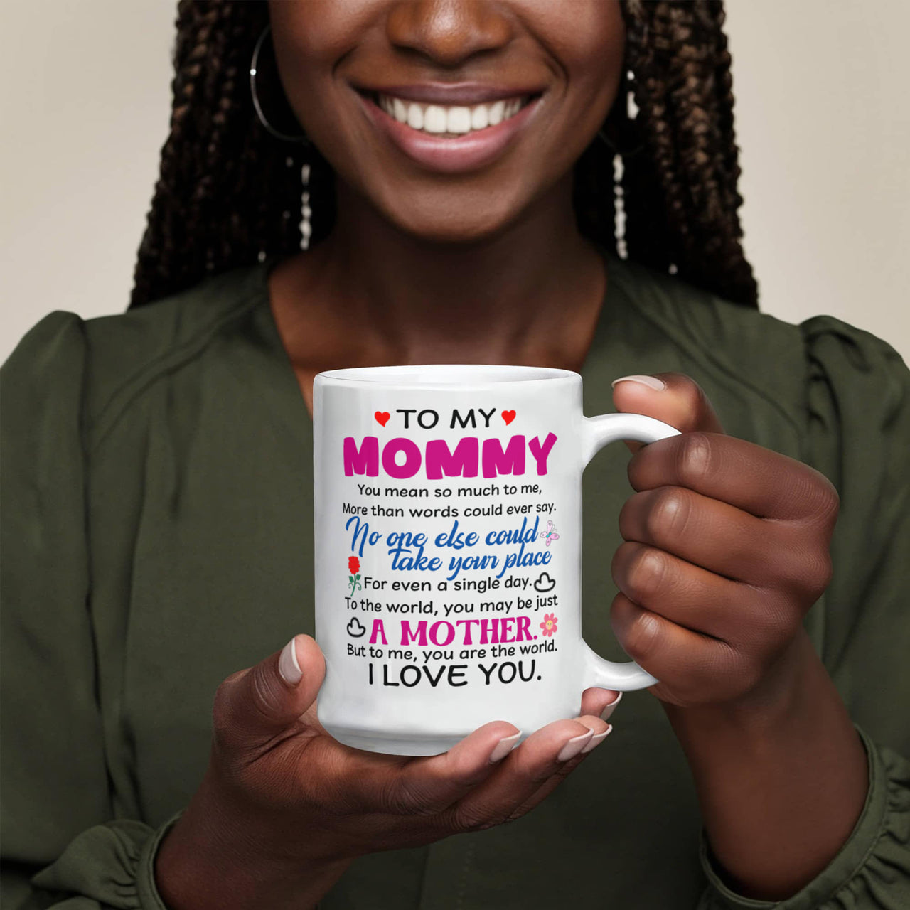 Personalized White Ceramic Photo Mug for Mom - Mother's Day Gift - To My Mommy