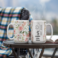 Personalized White Ceramic Mug for Mom - Mother's Day Gift - Mom EST.