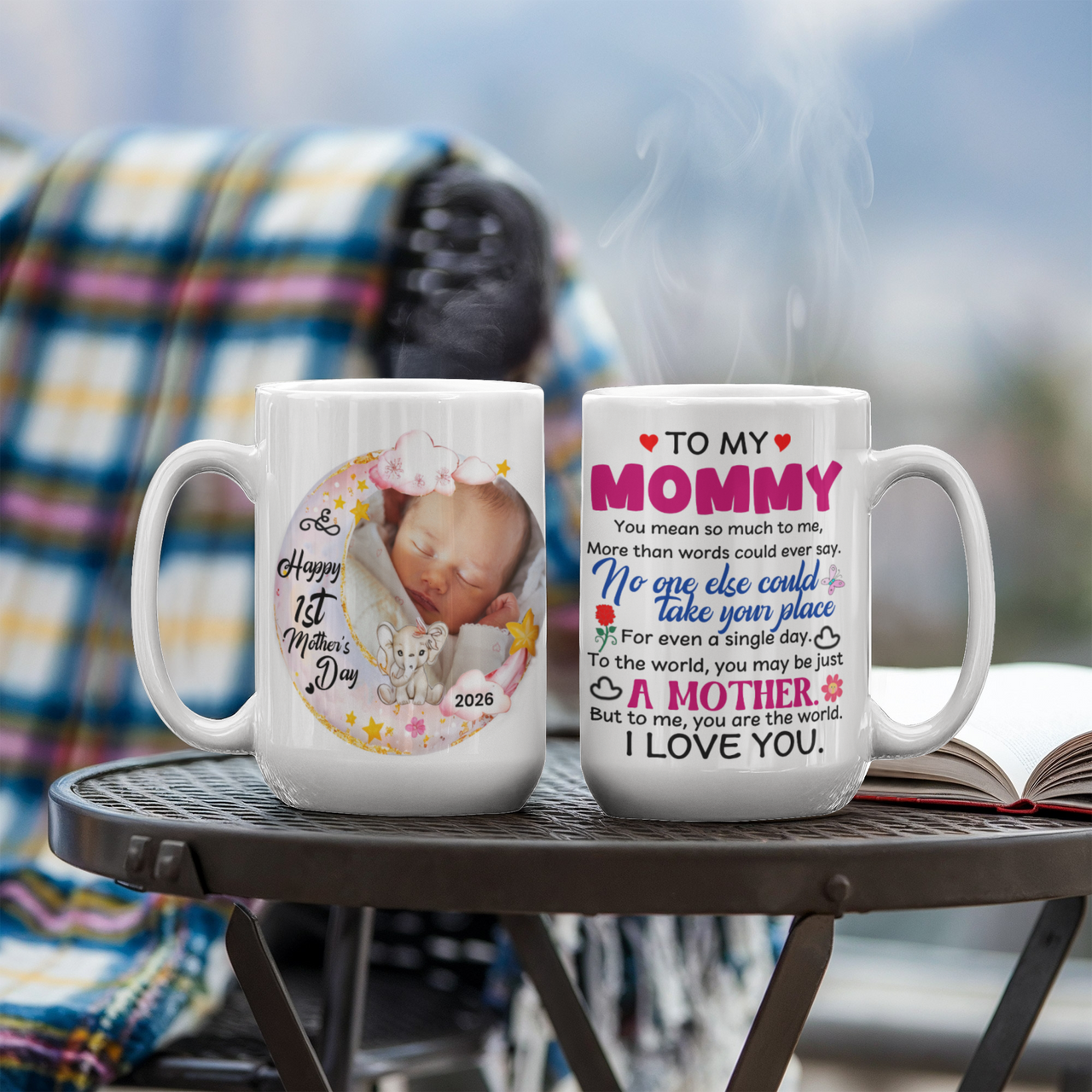 Personalized White Ceramic Photo Mug for Mom - Mother's Day Gift - To My Mommy