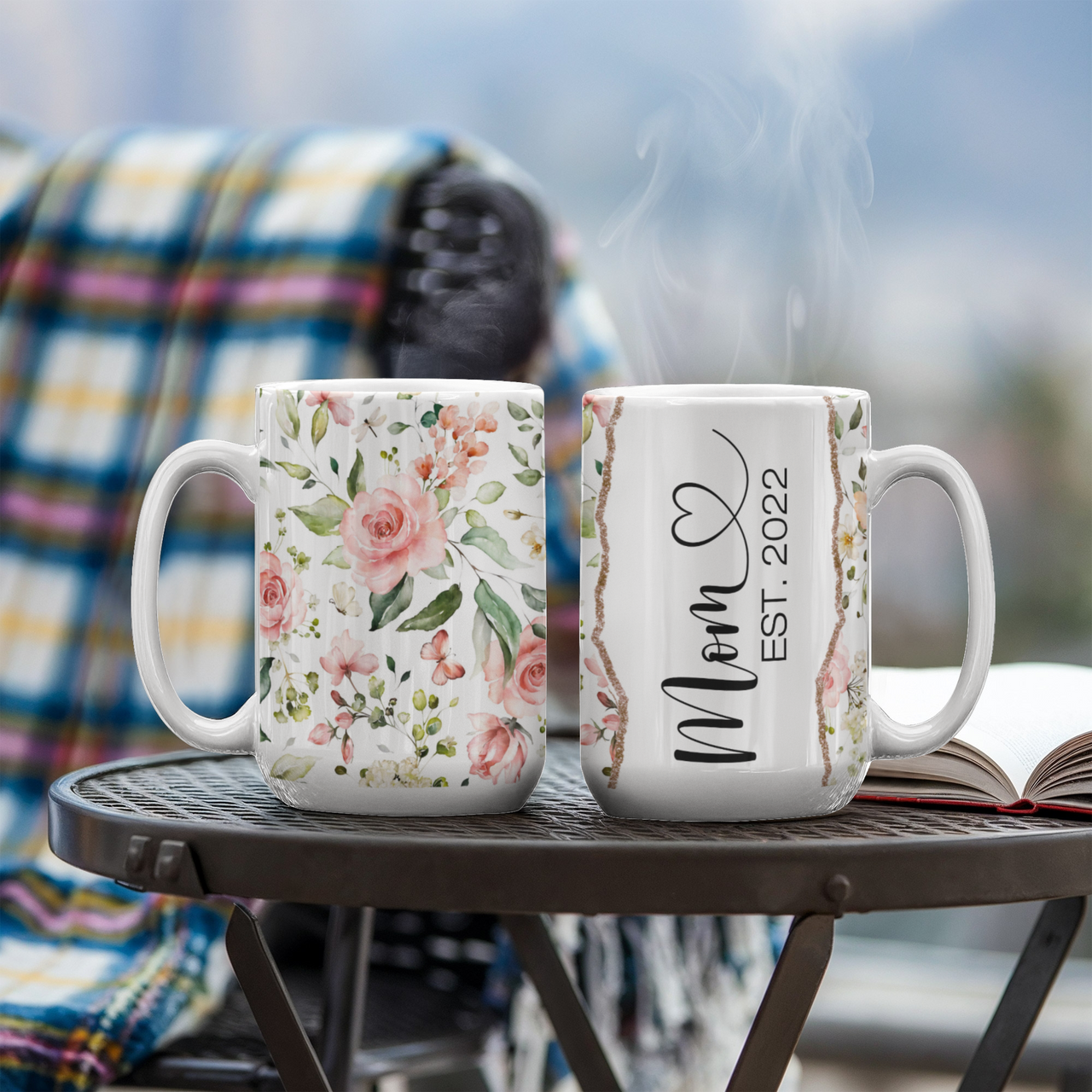 Personalized White Ceramic Mug for Mom - Mother's Day Gift - Mom EST.
