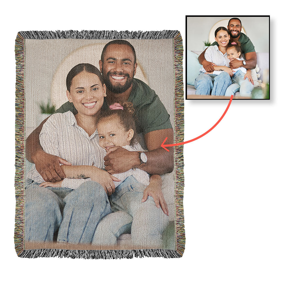Photo Heirloom Woven Blanket (Portrait) - Graduation personalized