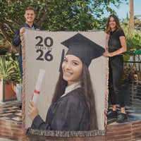 Photo Heirloom Woven Blanket (Portrait) - Graduation personalized