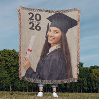 Photo Heirloom Woven Blanket (Portrait) - Graduation personalized