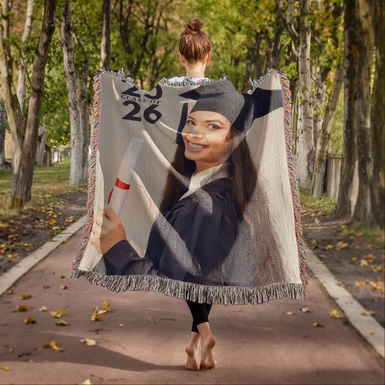 Photo Heirloom Woven Blanket (Portrait) - Graduation personalized