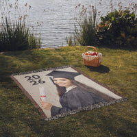 Photo Heirloom Woven Blanket (Portrait) - Graduation personalized