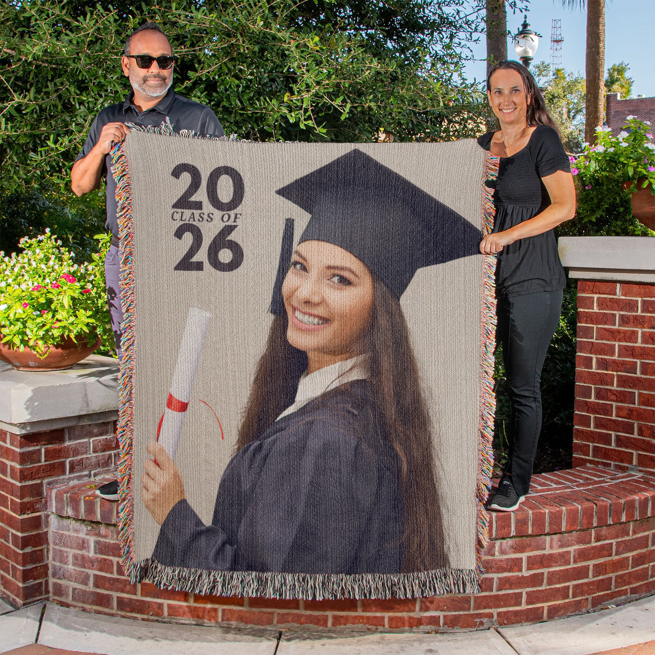 Photo Heirloom Woven Blanket (Portrait) - Graduation personalized