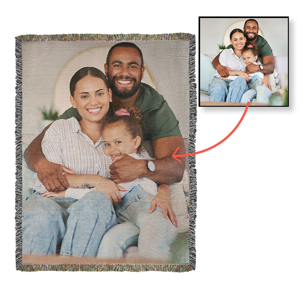 Photo Heirloom Woven Blanket (Portrait) - Graduation personalized