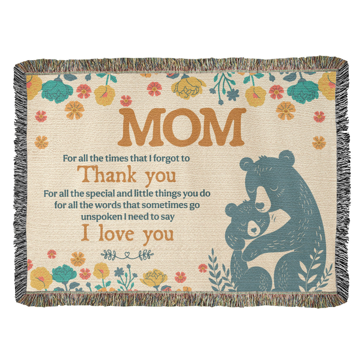 Artwork Heirloom Woven Blanket (Landscape) for Mom - Mother's Day Gift - Thank You