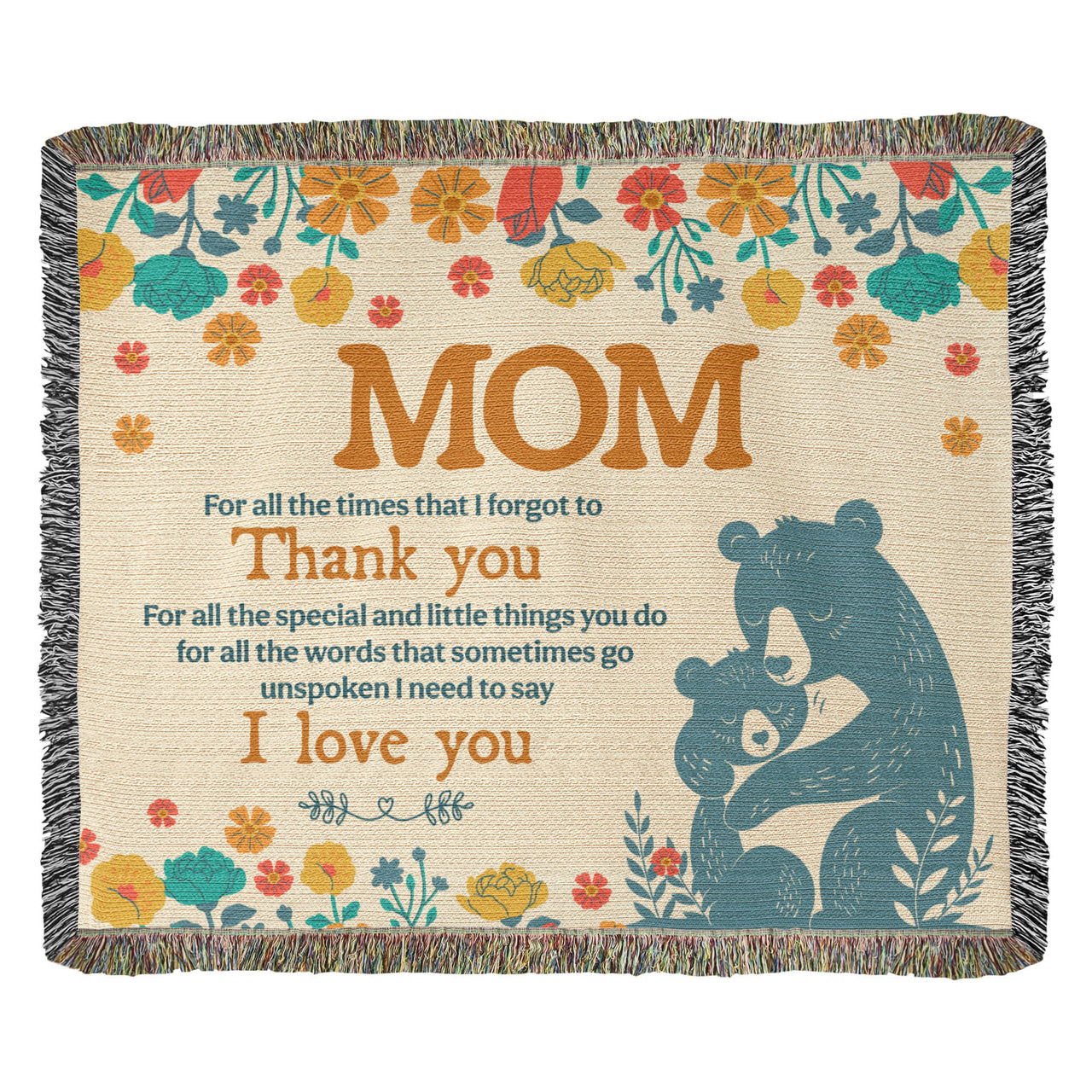 Artwork Heirloom Woven Blanket (Landscape) for Mom - Mother's Day Gift - Thank You