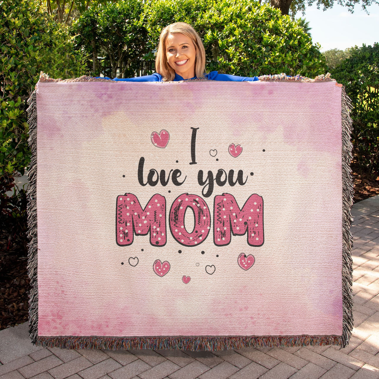 Artwork Heirloom Woven Blanket (Landscape) for Mom - Mother's Day Gift - I Love You Mom