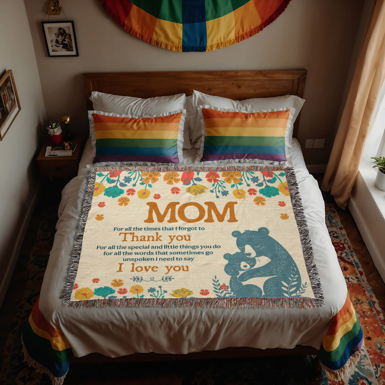 Artwork Heirloom Woven Blanket (Landscape) for Mom - Mother's Day Gift - Thank You