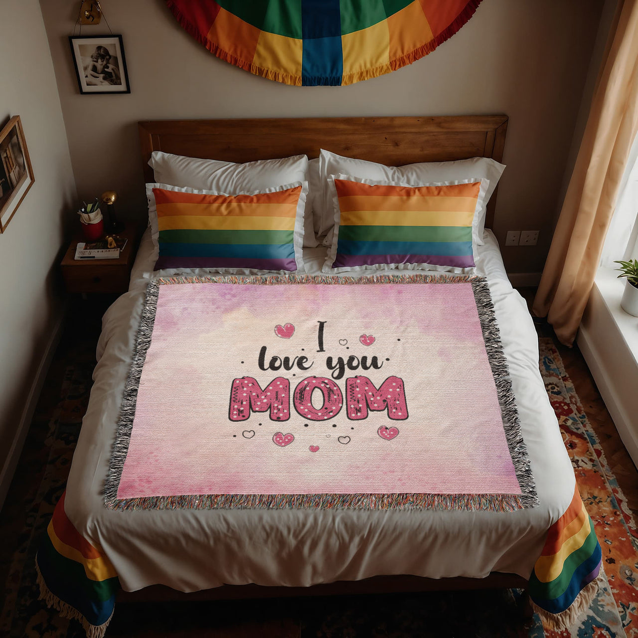 Artwork Heirloom Woven Blanket (Landscape) for Mom - Mother's Day Gift - I Love You Mom