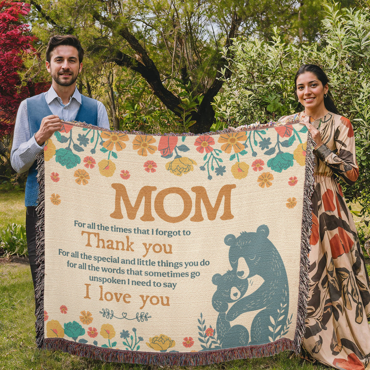Artwork Heirloom Woven Blanket (Landscape) for Mom - Mother's Day Gift - Thank You