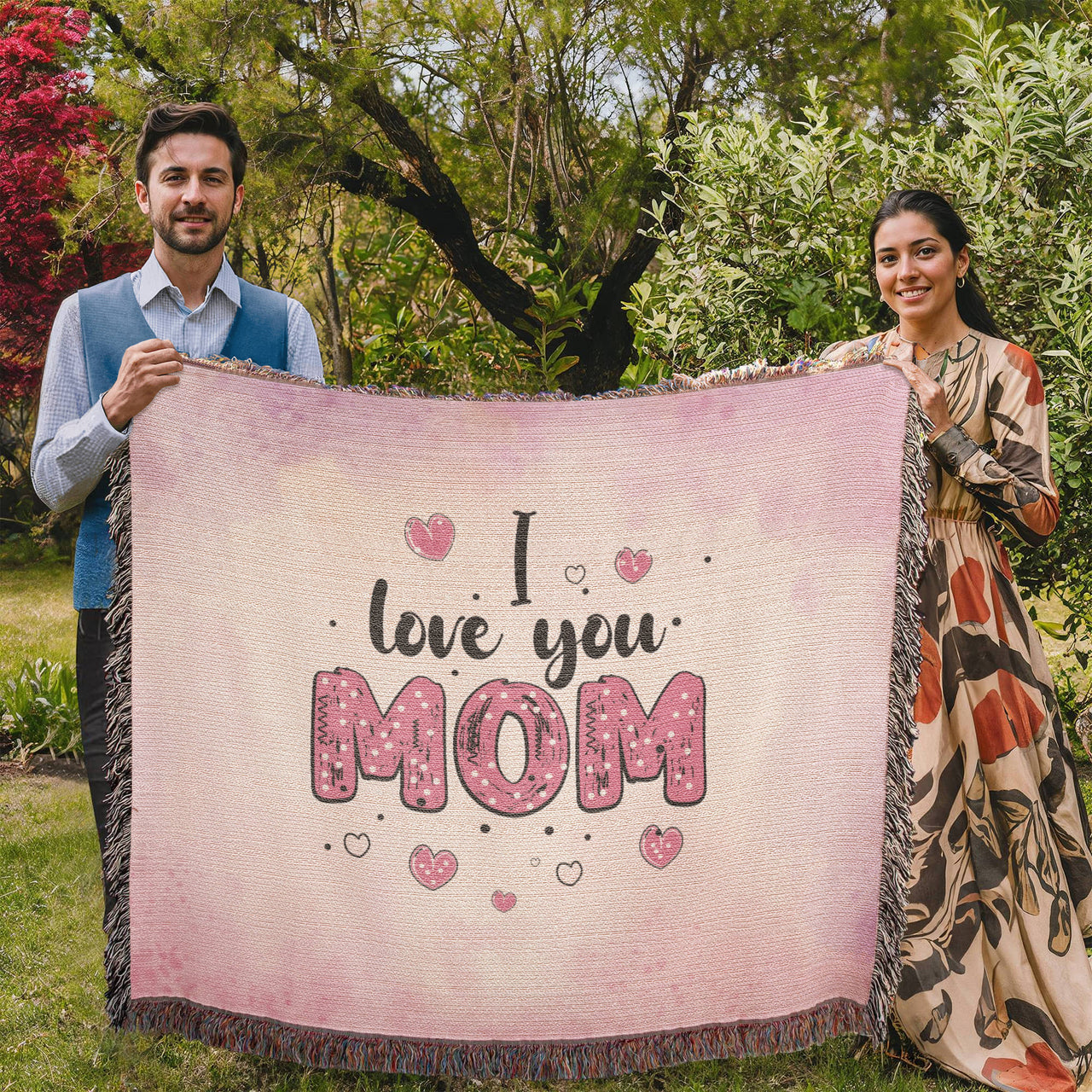 Artwork Heirloom Woven Blanket (Landscape) for Mom - Mother's Day Gift - I Love You Mom