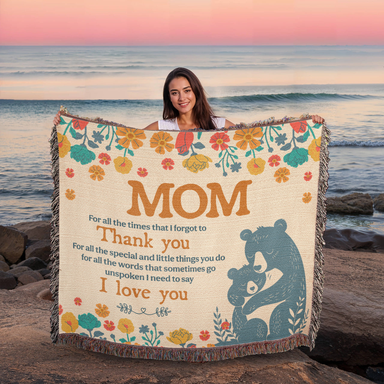 Artwork Heirloom Woven Blanket (Landscape) for Mom - Mother's Day Gift - Thank You