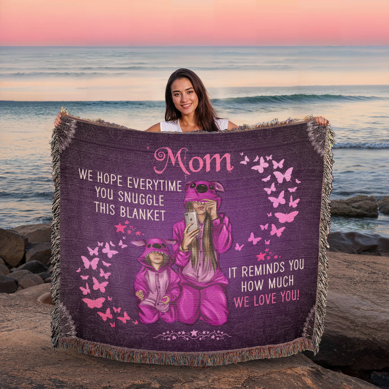 Artwork Heirloom Woven Blanket (Landscape) for Mom - Mother's Day Gift - Love