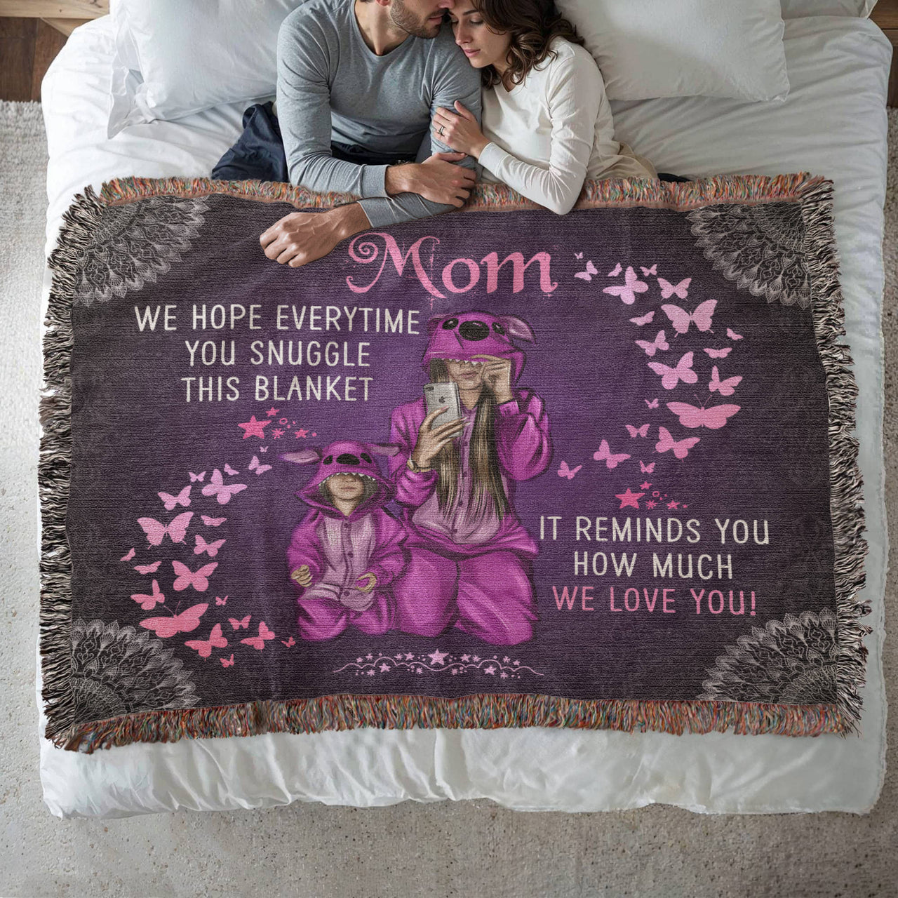 Artwork Heirloom Woven Blanket (Landscape) for Mom - Mother's Day Gift - Love