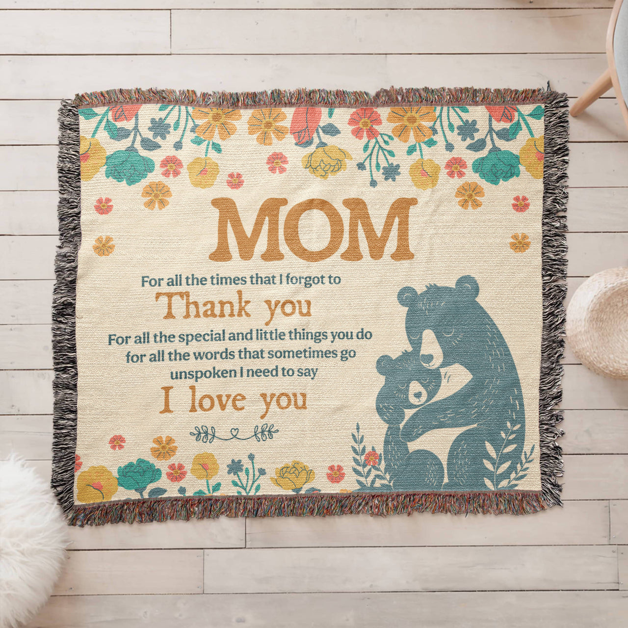 Artwork Heirloom Woven Blanket (Landscape) for Mom - Mother's Day Gift - Thank You