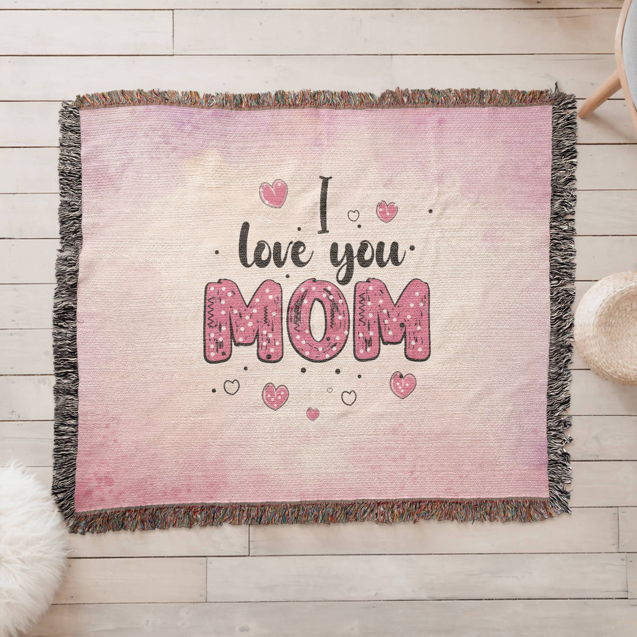 Artwork Heirloom Woven Blanket (Landscape) for Mom - Mother's Day Gift - I Love You Mom