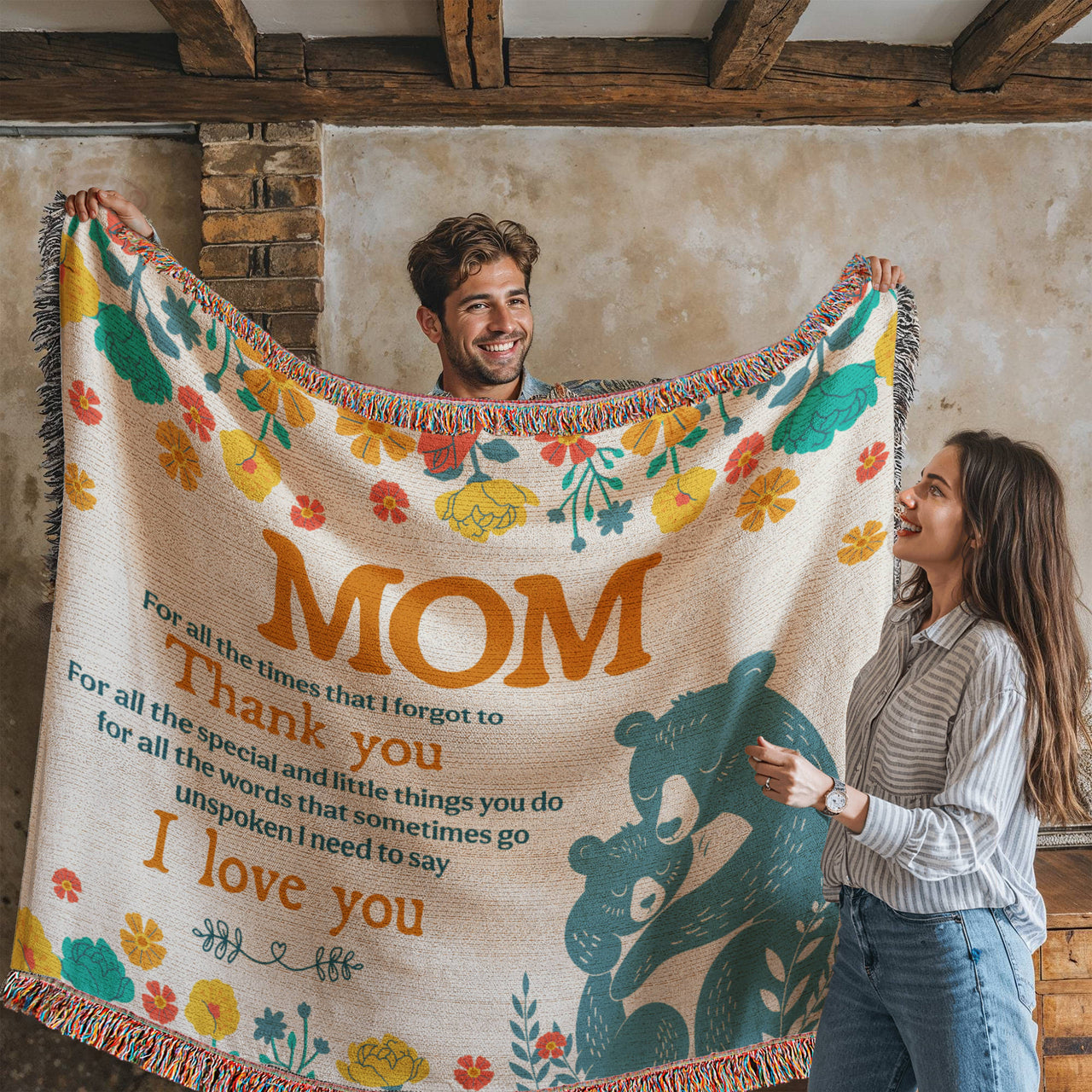 Artwork Heirloom Woven Blanket (Landscape) for Mom - Mother's Day Gift - Thank You