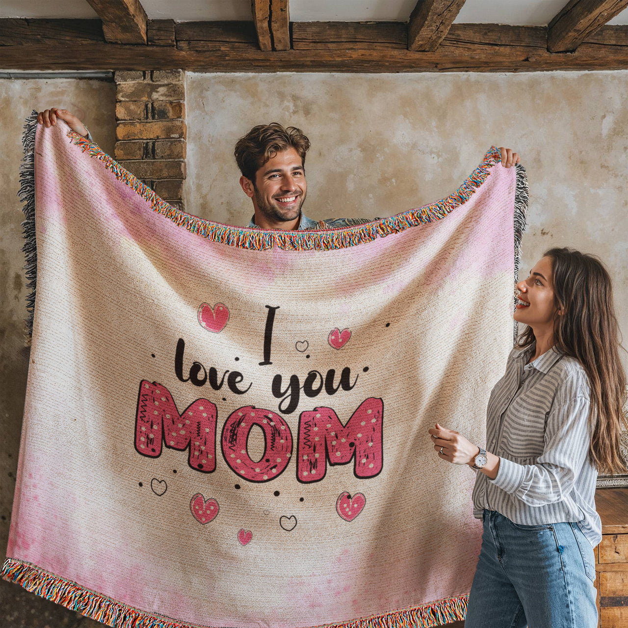 Artwork Heirloom Woven Blanket (Landscape) for Mom - Mother's Day Gift - I Love You Mom