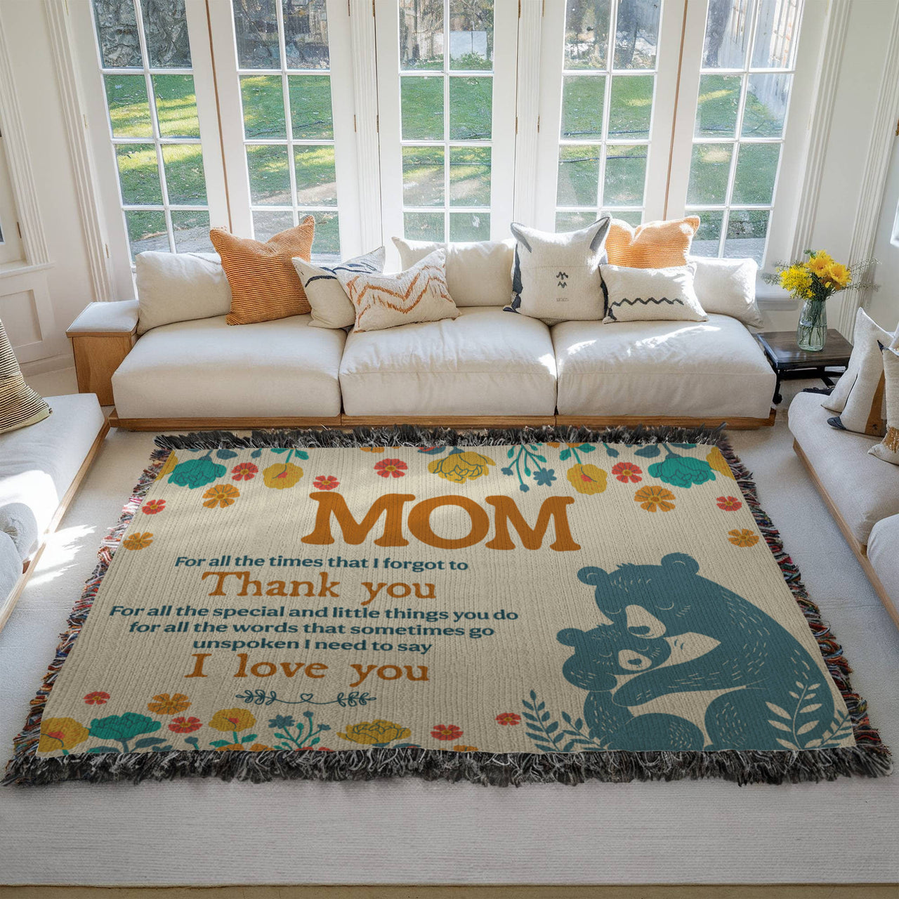 Artwork Heirloom Woven Blanket (Landscape) for Mom - Mother's Day Gift - Thank You