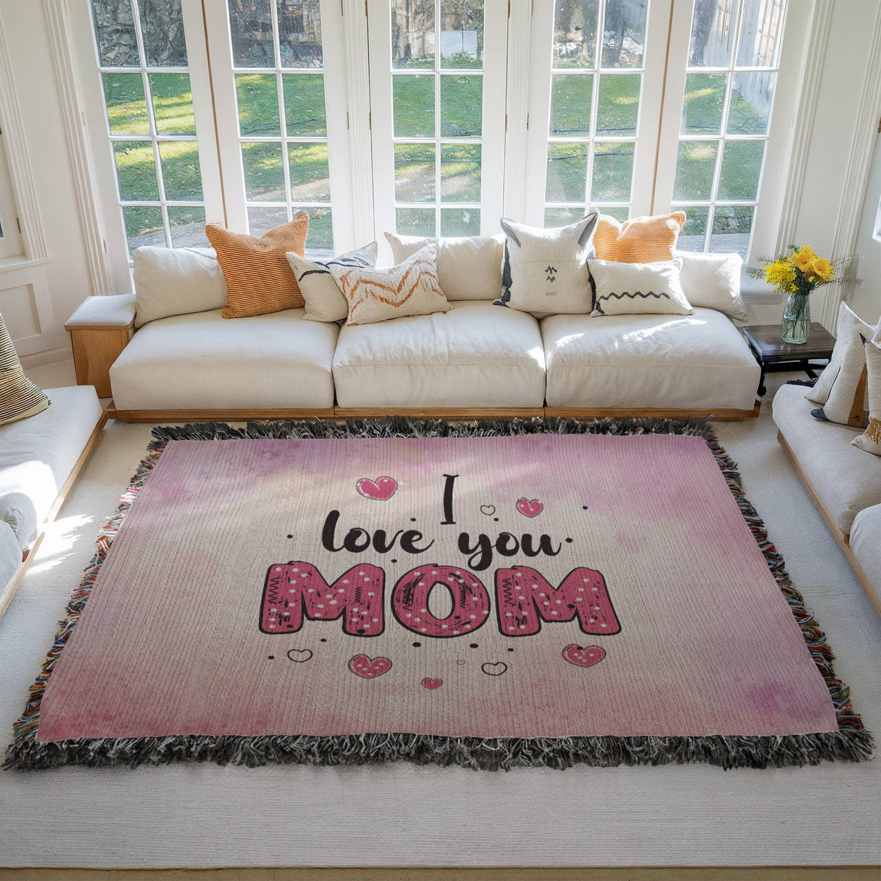 Artwork Heirloom Woven Blanket (Landscape) for Mom - Mother's Day Gift - I Love You Mom