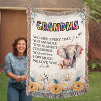 Artwork Heirloom Woven Blanket (Portrait) for Grandma - Mother's Day Gift