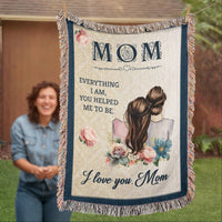Artwork Heirloom Woven Blanket (Portrait) for Mom - Mother's Day Gift - Everything I am