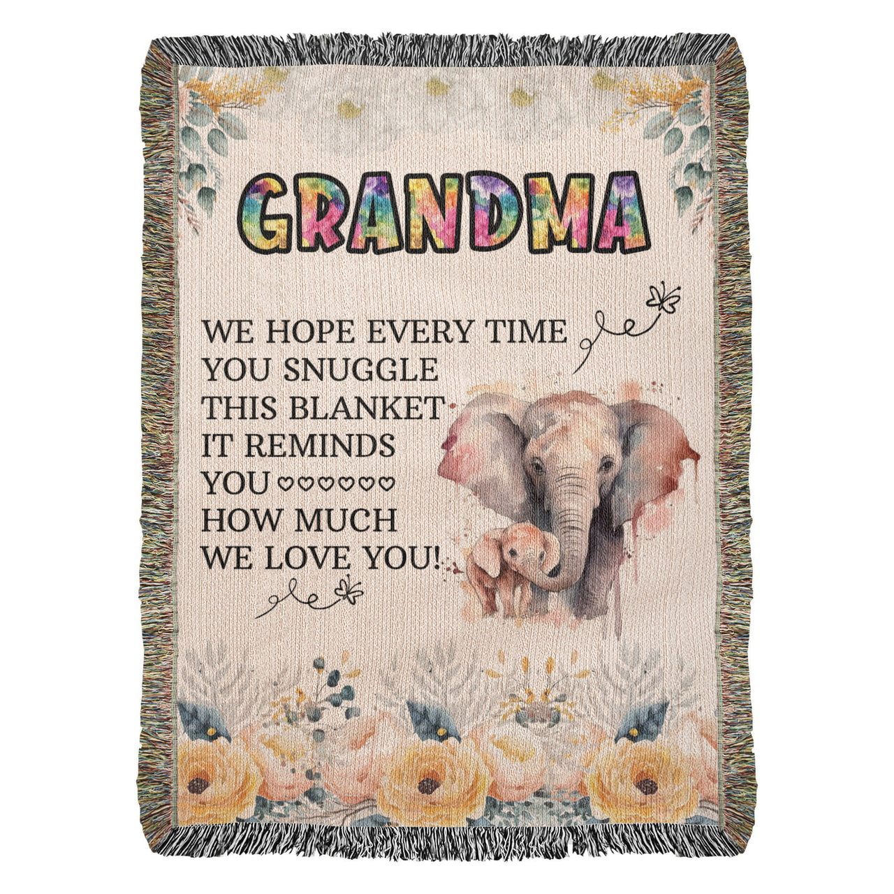 Artwork Heirloom Woven Blanket (Portrait) for Grandma - Mother's Day Gift