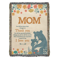 Artwork Heirloom Woven Blanket (Portrait) for Mom - Mother's Day Gift - Thank You