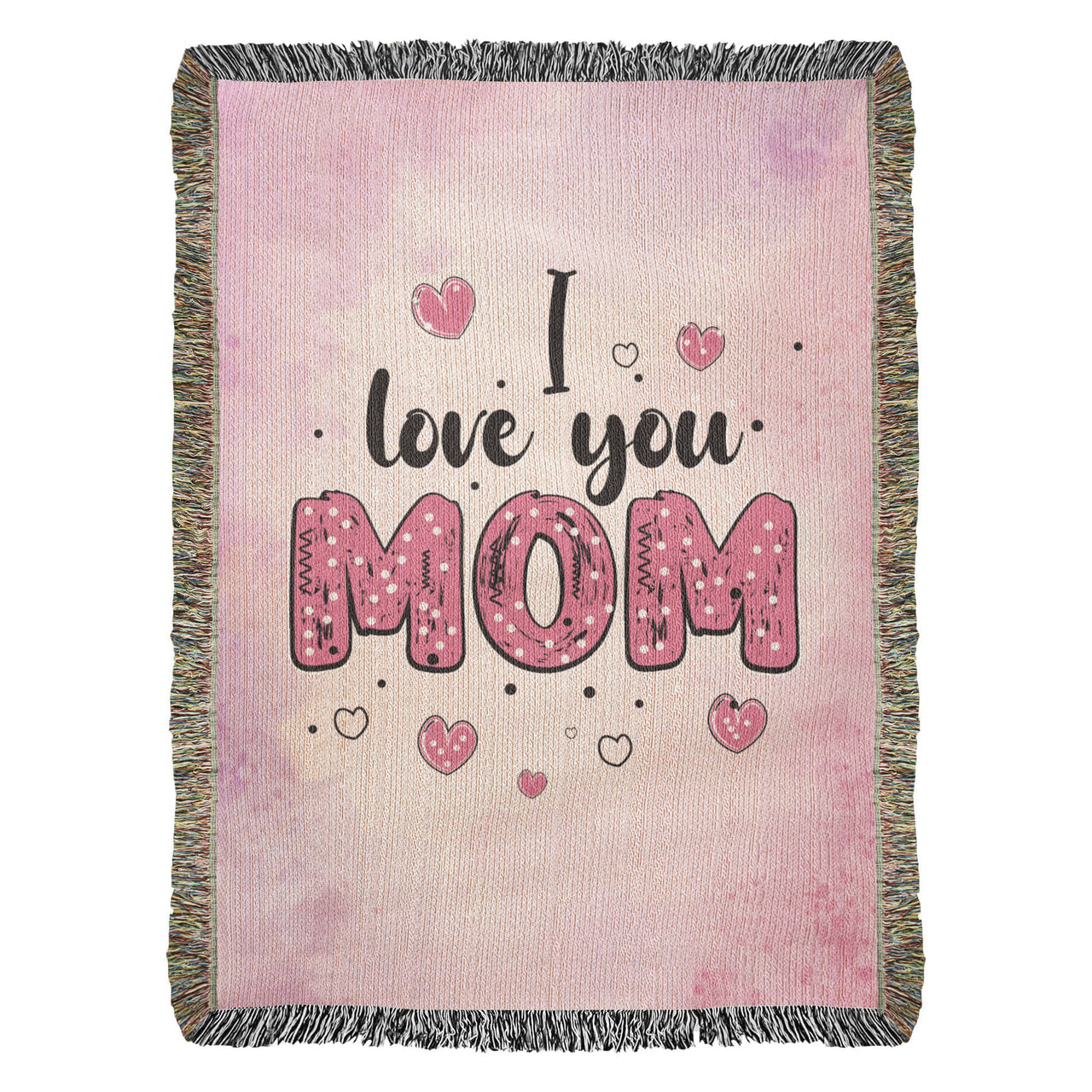 Artwork Heirloom Woven Blanket (Portrait) for Mom - Mother's Day Gift - I Love You Mom