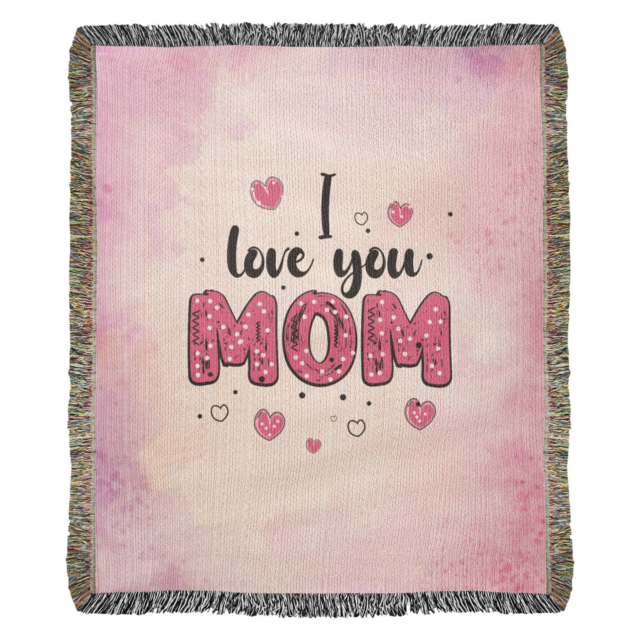 Artwork Heirloom Woven Blanket (Portrait) for Mom - Mother's Day Gift - I Love You Mom
