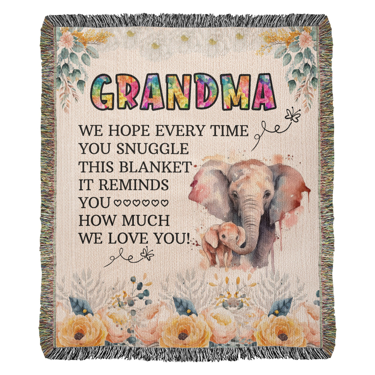 Artwork Heirloom Woven Blanket (Portrait) for Grandma - Mother's Day Gift