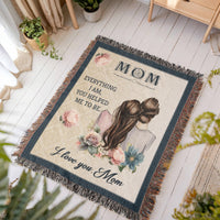 Artwork Heirloom Woven Blanket (Portrait) for Mom - Mother's Day Gift - Everything I am