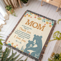 Artwork Heirloom Woven Blanket (Portrait) for Mom - Mother's Day Gift - Thank You