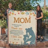 Artwork Heirloom Woven Blanket (Portrait) for Mom - Mother's Day Gift - Thank You