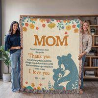 Artwork Heirloom Woven Blanket (Portrait) for Mom - Mother's Day Gift - Thank You