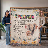 Artwork Heirloom Woven Blanket (Portrait) for Grandma - Mother's Day Gift
