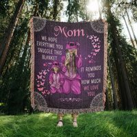 Artwork Heirloom Woven Blanket (Portrait) for Mom - Mother's Day Gift - Love