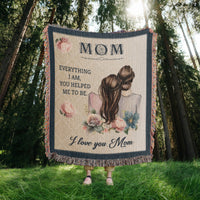 Artwork Heirloom Woven Blanket (Portrait) for Mom - Mother's Day Gift - Everything I am