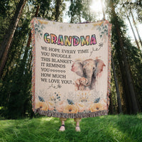 Artwork Heirloom Woven Blanket (Portrait) for Grandma - Mother's Day Gift